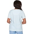 thumbnail image 2 of Alfred Dunner Womens Highlight Flower Striped Tee, 2 of 4