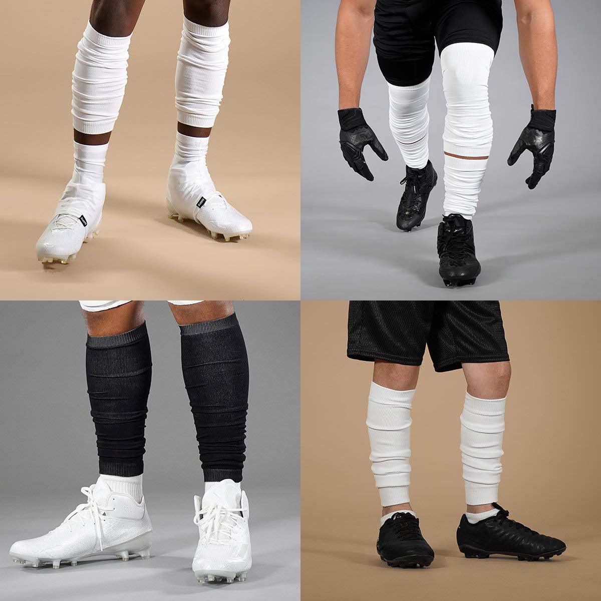 Football Leg Sleeves,Calf Compression Leg Sleeves - Football Leg Sleeves  For Adult Athletes - Shin Splint Support - White 