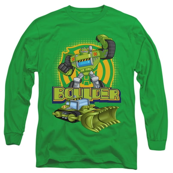 Transformers Boulder Long Sleeve Adult 18/1 T-Shirt Kelly Green