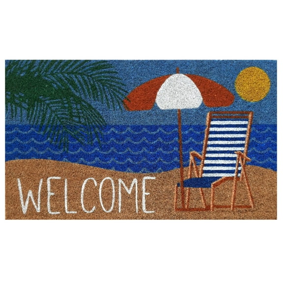Briarwood Lane Welcome Beach Natural Fiber Coir Summer Doormat