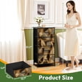 thumbnail image 2 of 4 Drawer Vertical Storage Dresser Elegant 3d effect featuring golden curves geometric shapes with Wood Top Fabric Pull Drawers, 2 of 8