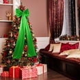 thumbnail image 5 of Scheam 1 Pack Christmas Tree Topper Satin Bow 47 inch Reusable Giant Bow Christmas Decorations Large Elegant Green Bows for Home Holiday Party Decorations, 5 of 7
