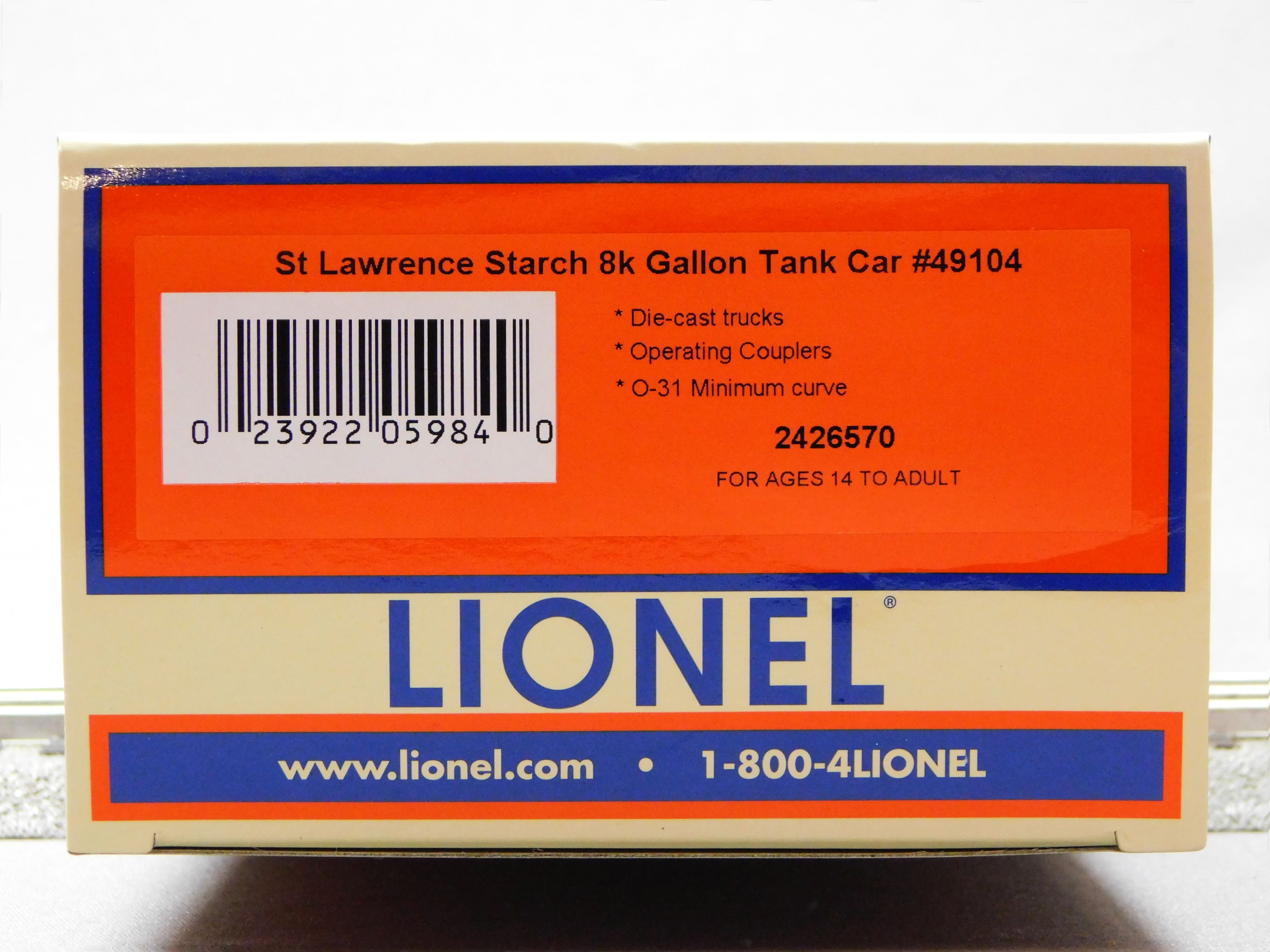 LIONEL ST LAWRENCE STARCH #49104 8K GALLON TANK CAR 2426570