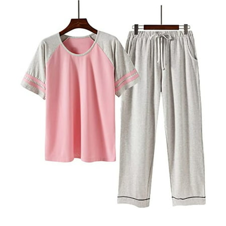 

Egmy Women S Casual Short Sleeve Two Pieces Split Pajamas Home Suit