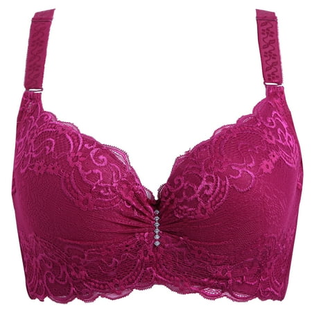 Elainilye Fashion Womens Bra Wirefree Gathering Bra Casual Minimizer Bra