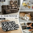 thumbnail image 6 of COEQINE Recliner Sofa Cover Soft Couch Slipcover 8 Pieces Stretch Recliner Chair Cover 3 Seater Fitted Reclining Chair Slipcover with Elastic Bottom and Pocket, Cow Print Black, 6 of 8