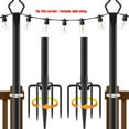 thumbnail image 4 of WIXOLBOR 2 Pack 10Ft Outdoor String Light Poles with Fence Brackets Hanging Lights,Metal Stand Deck Patio Backyard, 4 of 9