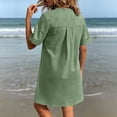 thumbnail image 7 of Guieoi Womens Dresses Plus Size Spring Summer Dresses for Women 2026 Casual Lapel-Collar Long Shirt Dress Green S, 7 of 7