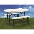 thumbnail image 2 of Faulkner Table 69863 Picnic Table And Nesting Benches; Folding; White; Polyethylene; Weather Resistant/UV Protection/Stain Resistant; With 1 Table And 2 Benches, 2 of 4