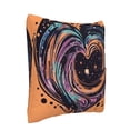 thumbnail image 3 of LNWH Heartshaped Starry Orange Bacakground Throw Pillow Covers, Square Soft Linen Decorative Pillow Cases, 16"x16" Inch, 3 of 8