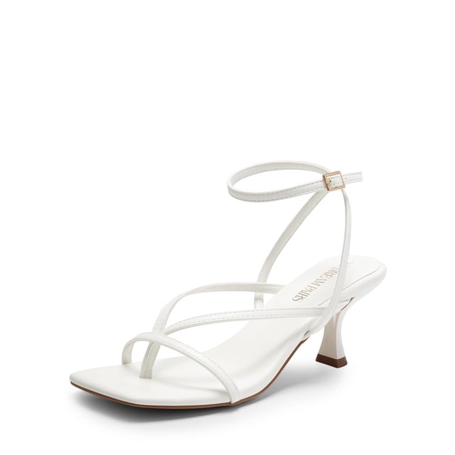 Sandalia DREAM PAIRS SDHS2405W Blanca con Tacón Kitten de 6,5 cm