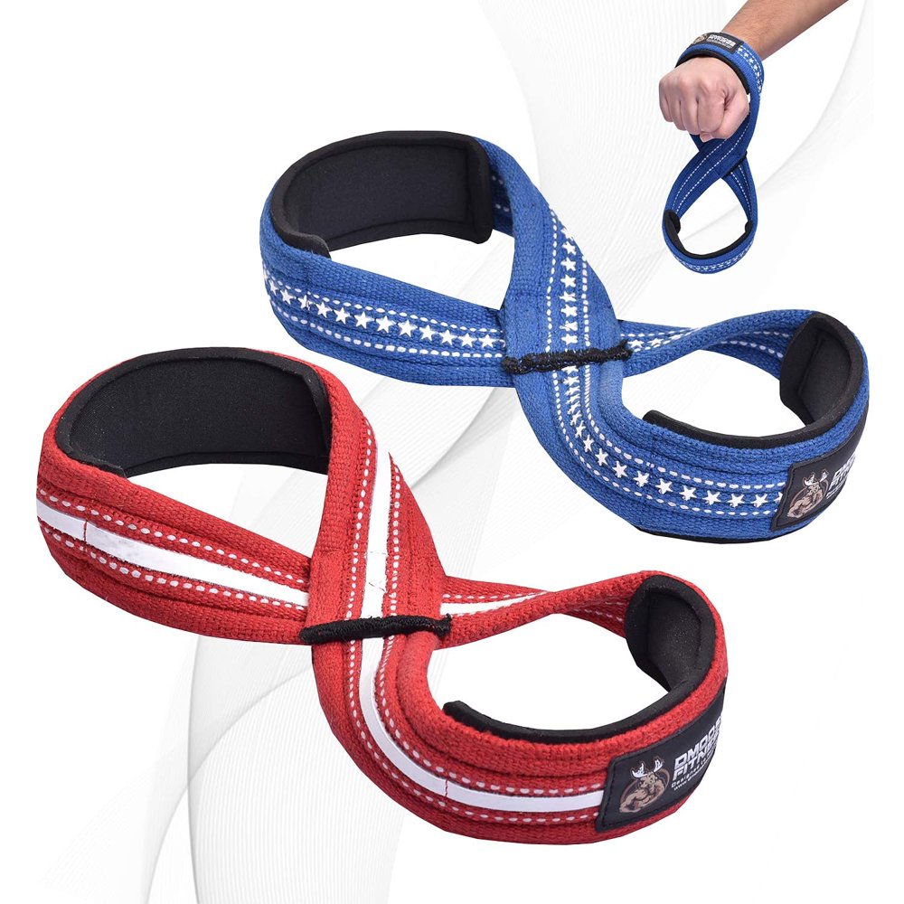 DMoose Fitness Figure 8 Lifting Straps for Deadlifts, Weightlifting