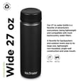 thumbnail image 2 of Klean Kanteen Wide Water Bottle with Wide Loop Cap - Reusable, Stainless Steel Water Bottle for Men and Women - 27 Oz, Black, 2 of 7