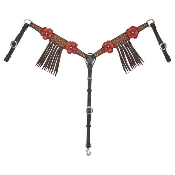 Circle Y Saddlery Sarah Rose Vintage Breast Collar Red