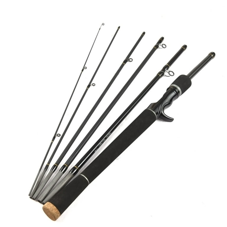 6 Piece Fishing Pole Ultralight Spinning/Casting Rod Travel Fishing Rod  with Storage Bag 