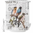 thumbnail image 2 of Country Birds Waterproof Fabric Shower Curtain,Envelope Postmark Farmhouse Botancial Waterproof Fabric Shower Curtain for Bathroom Curtains Bathtubs Hotel Shower Curtains with 12 Hooks Small 36x72in, 2 of 8