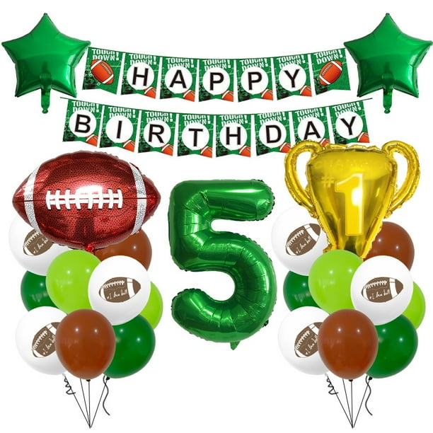 Set de globos con temática de fútbol para fiesta de quinto cumpleaños, 23 unidades