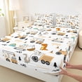 thumbnail image 3 of Castle Fairy Children Kawaii Tractor 4-Piece Full Size Sheets,Construction Vehicles Bed Sheets,Cartoon Dinosaur Lightweight Sheet Sets,Breathable Home Decor, 3 of 7