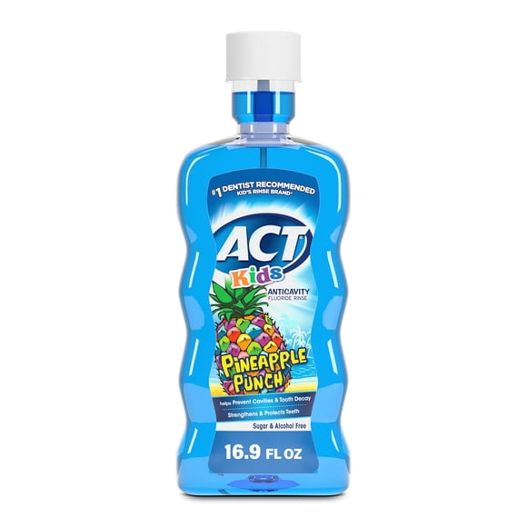 Enjuague Fluorado ACT Kids 500 ml Sabor Piña Punch Sin Alcohol