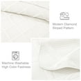 thumbnail image 5 of Exclusivo Mezcla Ultrasonic King Quilt Set, 3-Piece Lightweight Bedspreads Modern Striped Coverlet, White, 5 of 7