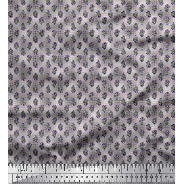 Soimoi Rayon Fabric Dot & Paisley Small Print Fabric by The Yard 42 Inch Wide
