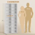 thumbnail image 2 of 9-Tier White Media Shelf | Adjustable DVD & CD Storage Rack - 68.9" Tall | Living Room, Office & Entryway Organization, 2 of 7