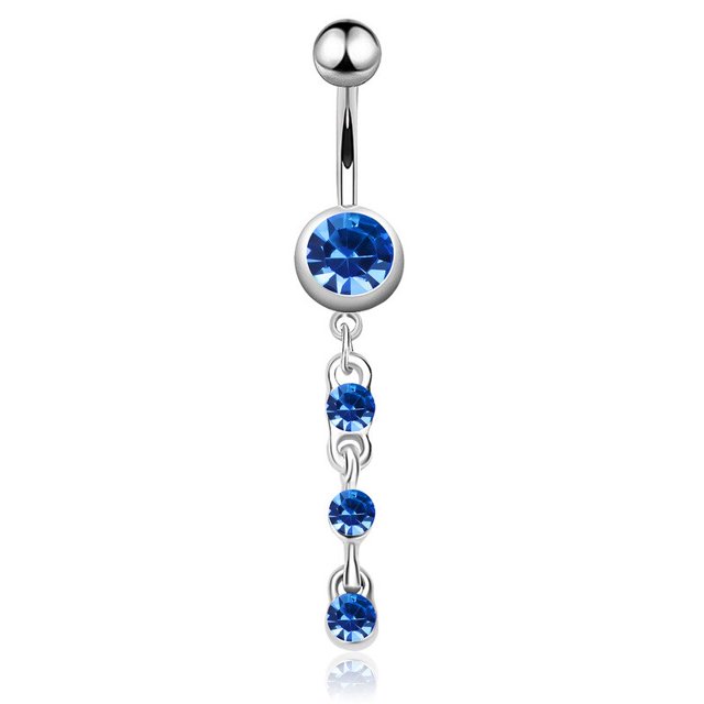 Anillos de ombligo de cristal de moda Anillo de ombligo Barbell Drop Dangle Body Piercing Drop Dangle Rose Gold Sexy Barra de ombligo Tan Jianjun unisex