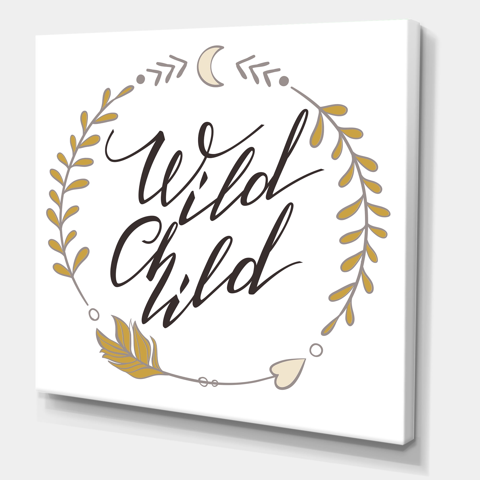 Designart ' Wild Child Under Arrows Circled ' Traditional Canvas Wall Art Print