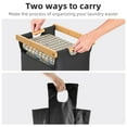 thumbnail image 6 of Bamboohomie 3 Compartment Laundry Hamper with Wheels, Rolling Laundry Basket 3 Section Sorter, Black Beige Gray, 6 of 7