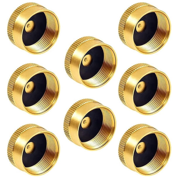 Tapas de botellas de propano de latón macizo, 8 Uds., adecuadas para todos los cilindros de tanque de recarga de Gas de 1lb, protección sellada C