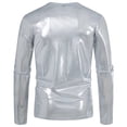 thumbnail image 3 of T-Shirts Male Spring Summer Casual Comfortable Solid Color Short Sleeved Tops Shirt Men Silver XXL, 3 of 3
