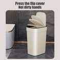 thumbnail image 6 of Small Trash Can with Lid, Slim Garbage Can, Small Bathroom Trash Bin Waste Basket with Pop-Up Lid for Kitchen, Bathroom, Bedroom, Living Room, Office, Garbage Can Slim Trash Bin, 6 of 6