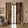 thumbnail image 3 of Rustic Wooden Brown Blackout Curtains, Retro Farmhouse Wood Board Door Living Room Bedroom Decor Thermal Curtain Darkening Grommet Window Drapes 42"W x 96"L (Pack of 2), 3 of 6