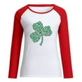 thumbnail image 4 of Clearance EGNMCR Womens 2024 St Patricks Day Shirt Luck Green Shamrockes Irish Shirts Outfits Crewneck Long Sleeve Pullover Sweatshirt Plus Size T Shirts Tops, 4 of 4