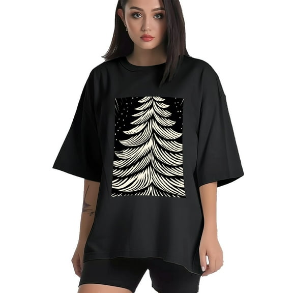 Plus Size Shirt for Women Black Tops for Women Short Sleeves Shirt for Women Tree 3 T Shirt Crewneck Shirt for Women XS