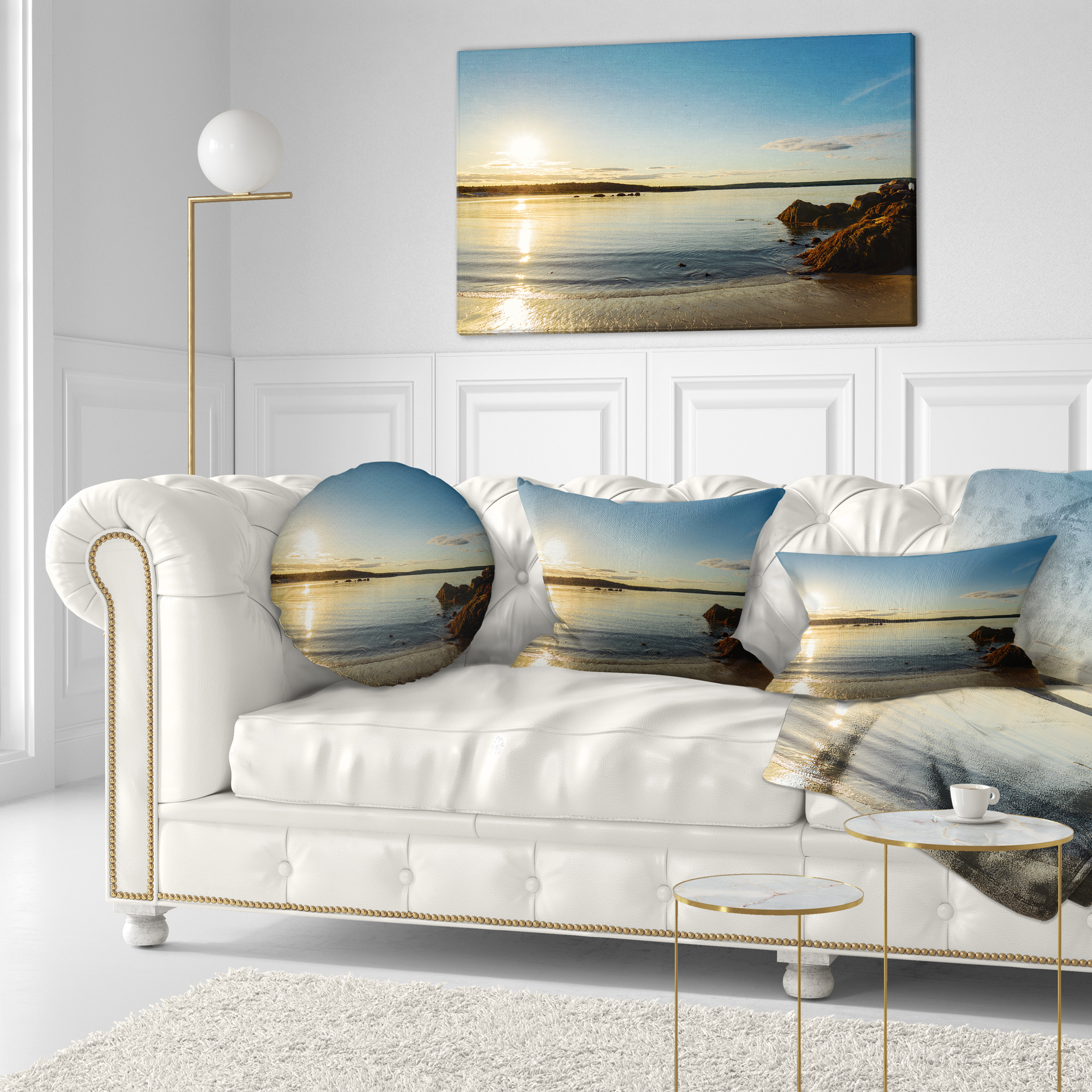 Designart Carters Beach Nova Scotia Canada - Seashore Throw Pillow - 12x20