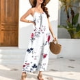 thumbnail image 5 of Women's Vintage Summer Maxi Dress Spaghetti Strap Sleeveless Small Floral Ditsy Print Loose Fit Flowy Long Dress Casual Beach Vacation Daily Wear Sun Dress, 5 of 9
