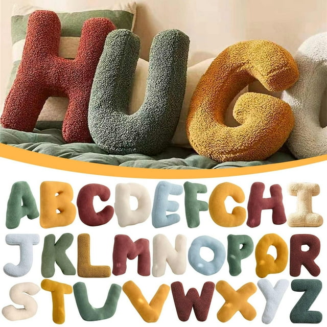 Xihbxyly Almohada con Letras, Algodón Suave, Relleno Duradero, Ideal para Sofá o Cama, Versátil para El Hogar y La Oficina, Ideal Como Regalo Personalizado, 38 X 30 Cm.