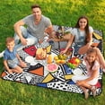thumbnail image 7 of Color Wave Point Geometry Outdoor Picnic Blanket, Foldable Waterproof Beach Mat, Portable Beach Blanket for Beach Camping, Hiking, Family Concerts, 7 of 7