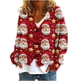 thumbnail image 2 of LOVZFMLL Cardigan pour Femmes Imprimé de Noël Cardigan Décontracté Veste à Boutons, 2 of 5