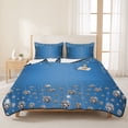 thumbnail image 3 of Twin XL Quilt Set 68''x98'', Modern Blue Lightweight Summer Bedspread Coverlet Set with 2 Pillow Shams, Abstract Diamond Luxury Gradient Breathable All Season Quilt Bedding for Dorm/Guest Room, 3 of 9