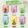 thumbnail image 6 of MOYUDIY lotus bouquet building set with dust cover, preserved flower building block diorama, home decoration ornaments, plant collection ideas, suitable for mothers, lovers, ladies (564 pieces), 6 of 9