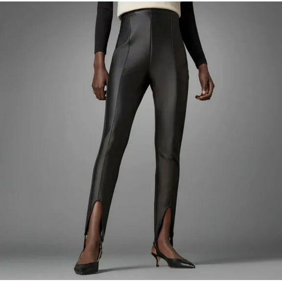 Adidas Originals Women's Blue Version Faux Leather High Rise Leggings HB9412 Black