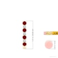 thumbnail image 2 of ANGARA Lab Grown 1.2 Ct Ruby and Diamond J-Hoop Earrings for Women in 14K Yellow Gold (Size-3mm) | July Birthstone, Birthday, Anniversary, Jewelry Gift for Women | Lab-Grown Ruby Earrings, 2 of 5