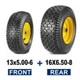thumbnail image 2 of MaxAuto 13x5.00-6 Front & 16X6.50-8 Rear Tire & Wheels for Lawn Riding Mowers Set of 4, 2 of 7