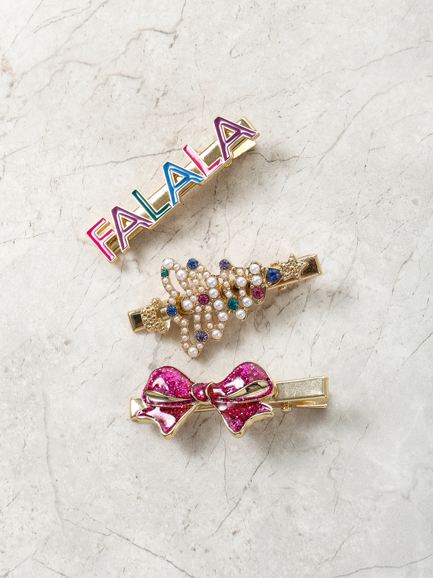 Packed Party Fa La La Hair Clips, Set of 3