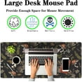 thumbnail image 2 of Large Mouse Pads Black, Keyboard Mouse Pad Office Desk Pad, Long Gaming Mouse Pad Non-Slip Rubber Base, 35.4 X 15.7 inch for Work/Game/Office Mystical Hare with Horns, Vintage Wicca Texture, 2 of 6