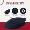 thumbnail image 5 of Minzimin Wool Beret Hat - Classic Stretchable - One Size Fits Most - Solid Color - Stylish Chic, 5 of 6