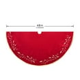 thumbnail image 3 of Qonioi Red Leaf Tree Skirt, 48 Inch Christmas Tree Base Cover for Holiday Arrangement, Festive Tree Mat, 3 of 7