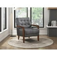 thumbnail image 2 of Pemberly Row Fauteuil d'Appoint Moderne / Contemporain en Cuir, Gris Foncé, 2 of 10